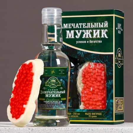 Gift set of men's “Wonderful man”, shower gel 260 ml and hand soap, Hard Line