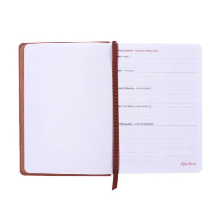 Dated diary of 2025, A6+, 176 sheets "Lyon", solid cover, pancake embossing, with liesa, block 80 g/m2, brown-4