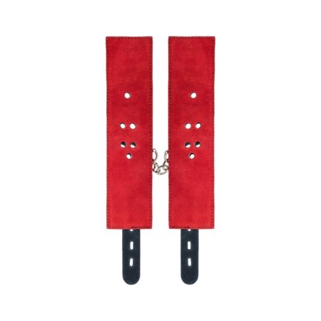 Handcuffs Toyfa Theater, leather, 23 cm, red-6