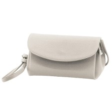 Bag women, genuine leather, beige 20x12x10 cm