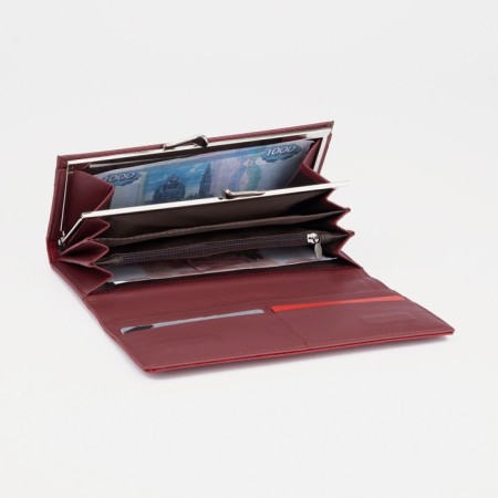 Women's wallet on magnets, red color-3