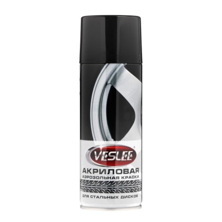 Aerosol paint for steel disks Veslee acrylic, black matte, 520 ml