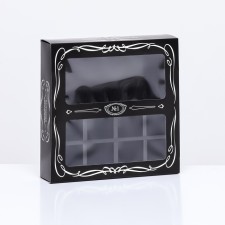 Box for 8 sweets + chocolate, with a window, 