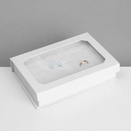 Strack for jewelry "Casket" 36 seats, 18.5 × 12.5 × 4 cm, white color-1