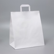 Craft package without printing, white, flat handle, 32 x 20 x 37 cm