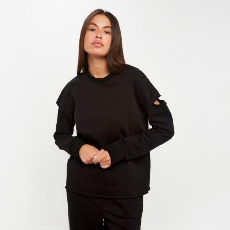 Women's sweatshirt with cuts MIST size 40-42, black color-4