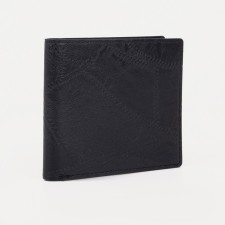Male purse without fastening, department for bills, for maps, black color