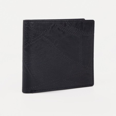 Male purse without fastening, department for bills, for maps, black color