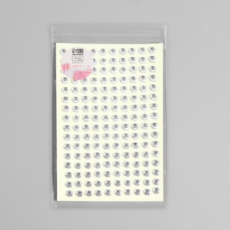 Rhound rhinestones, d = 5 mm, 160 pcs on the sheet on the sheet, the color is silver-5