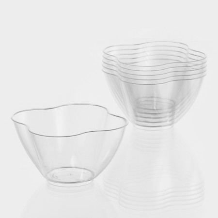 Plastic disposable form for buffet “Flower”, 350 ml, transparent color-3