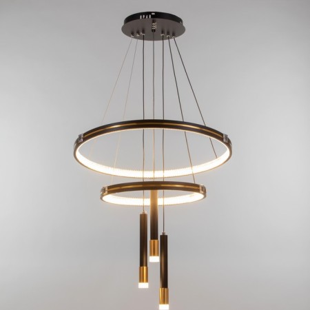 Chandelier "Circles Neo" 2+3LED 140W 3 black modes 60x60x4-85 cm-6