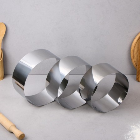 A set of baking forms and calculation "Circle", D-20, 22, 24, H-10 cm, 3 pcs-4