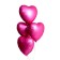 Foil ball 18 "heart", with a valve, matte, pink color