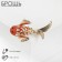 Brooch "Fish", Orange-white color in gold