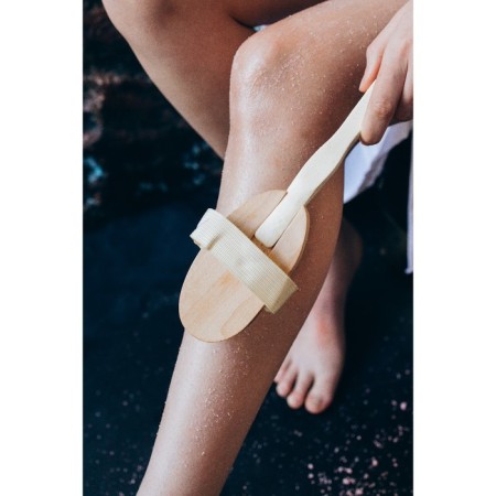 Massage brush for the body of the share, with a pen, natural bristles-8