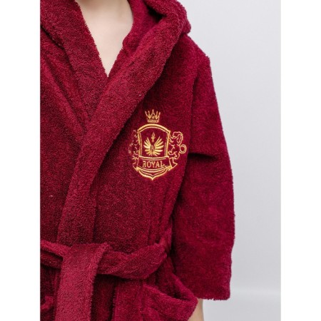 Baby bathrobe, height 152 cm, burgundy color-3
