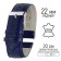 Watch strap, male, 22 mm, genuine leather, blue