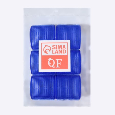 Velcro curlers, d = 6.5 cm, 6 cm, 6 pcs, blue color-4