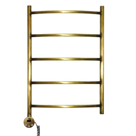 Domoterm electric heated towel rail "Calipso", 500 x 500 mm, 5 crossbars, lion, bronze