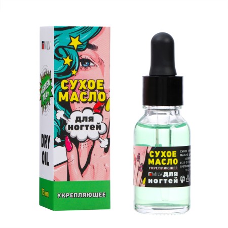 Dry strengthening nail oil Milv green tea, 15 ml