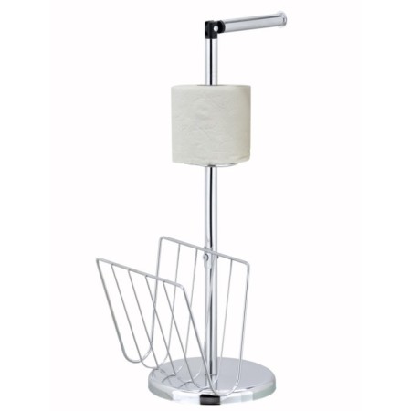 Lector toilet stand, with a stand for newspapers and magazines, silver-1