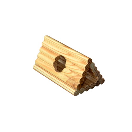 Tunnel in a cage, short, array of wood, 16 x 7.5 x 6.5 cm