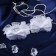 Hair elastic band "Ryushi" (set 2 pcs) bow in a net, white