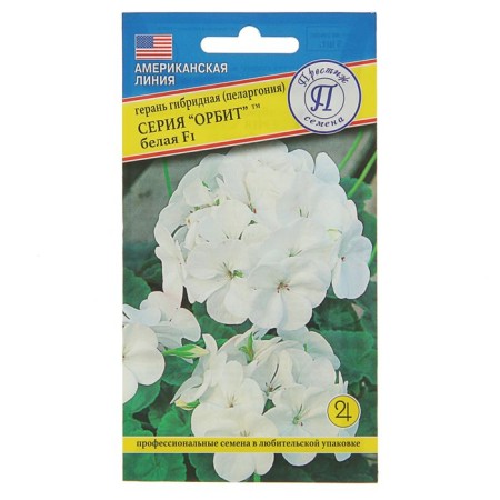 Seeds of indoor flowers geranium "White", F1, 5 pcs.