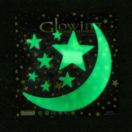 A set of luminous decor "Month and Stars" 8 pcs.