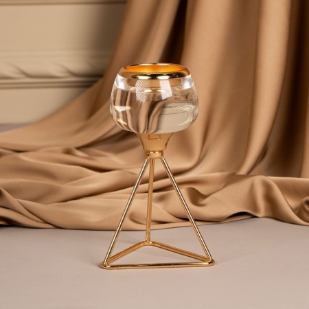 Summary metal, glass per 1 candle “Exclamation” Color Gold 9.5 x 9.5 x 17 cm-8