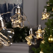 Garland “thread” 3 m with nozzles “Star light bulbs”, IP20, transparent thread, 80 LED, glow warm white, 8 modes, 220 V