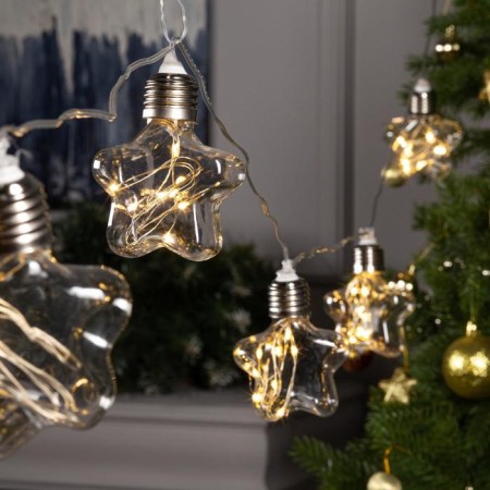 Garland “thread” 3 m with nozzles “Star light bulbs”, IP20, transparent thread, 80 LED, glow warm white, 8 modes, 220 V