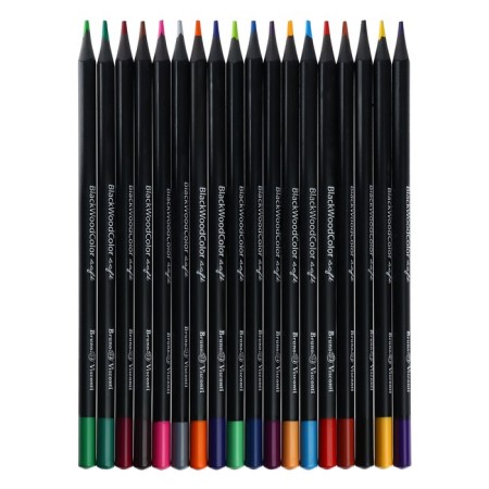Pencils colored 18 colors Blackwoodcolor, plastic, three -sided, mix-6