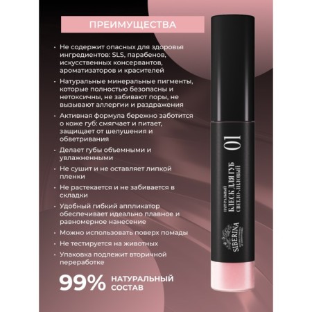 Lip gloss, No. 01 light purple, 10 ml-1