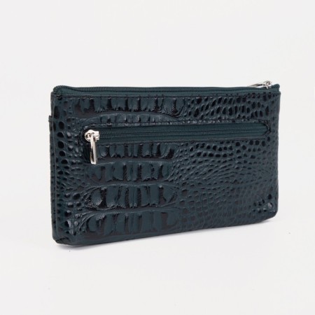 Women's wallet with lightning, dark green color-1