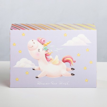 Gift folding box, packaging, “unicorn”, 16 x 23 x 7.5 cm-1