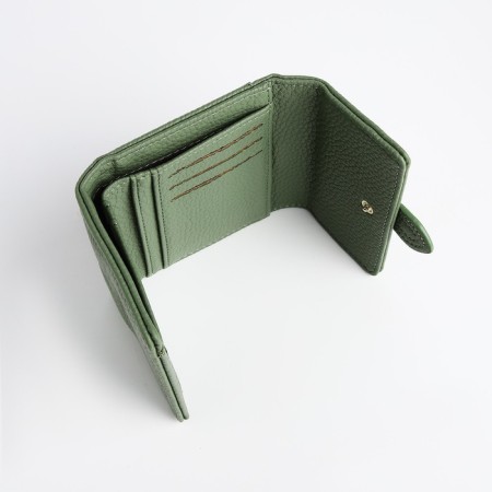 Women's wallet on the button, green color-3