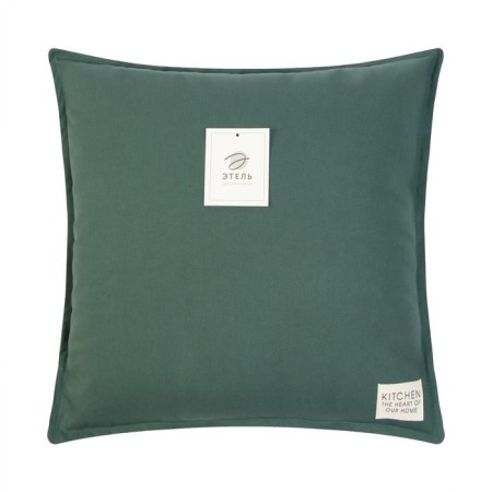 Ethel pillow, 45x45+1 cm, dark green, 100% cotton-6