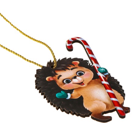 New Year's wooden pendant "New Year! Cute hedgehog "-5