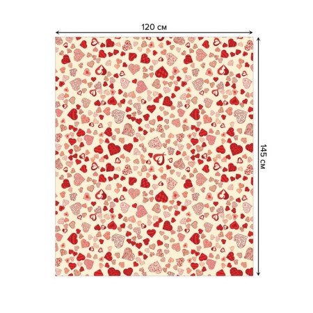 The tablecloth on the table "Various hearts", rectangular, oxford, size 120x145 cm-1