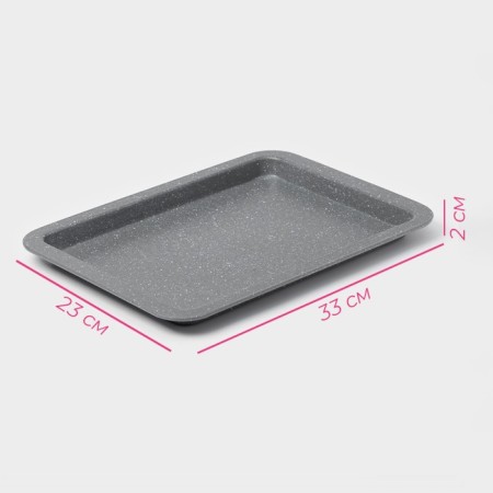 The baking sheet of the Dolyan “Elin Marble. Rectangle ", 33 × 23 × 2 cm, anti -stick coating, gray color-4