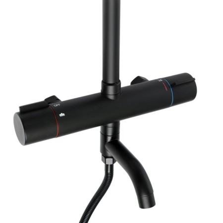 The shower system Zein Z3895, with a thermostat, upper watering can D = 23 cm, manual 12.5 cm, black-10