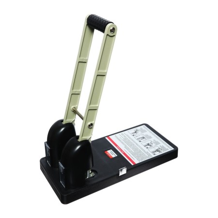The hole is powerful for 150 sheets, Devente Stripe, metal, with a ruler and a mark of the center, black-4