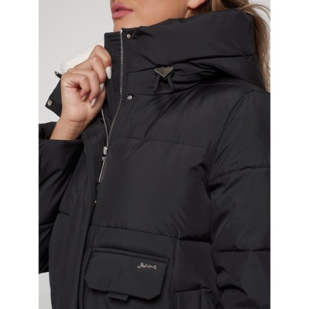 Coat insulated winter female, size 46, black color-12