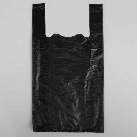 Black package, plastic, T -shirt, 25 x 45 cm, 11 μm