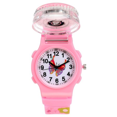 Watch is a wrist-on, "Butterflies", D-3.5 cm, silicone strap L-21.5 cm