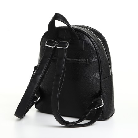 City backpack on a zipper, black color-3