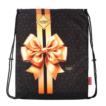 School backpack 40x33x15cm, ergonomic back, Across 410, black/gold-11