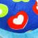 Toy for dogs "slippers", 15 cm, blue with hearts