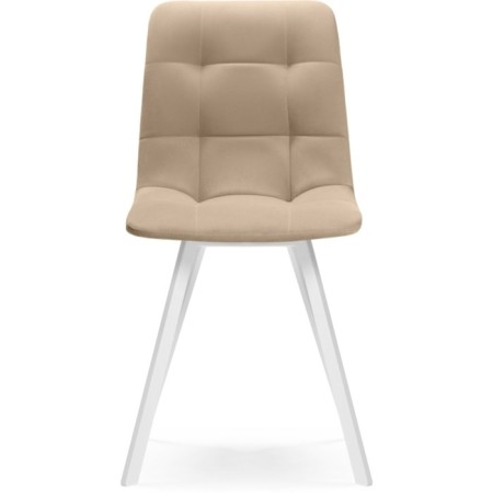 Stool on a metal frame chilli metal/velor, white/beige 43.5x50x87.5 cm-1